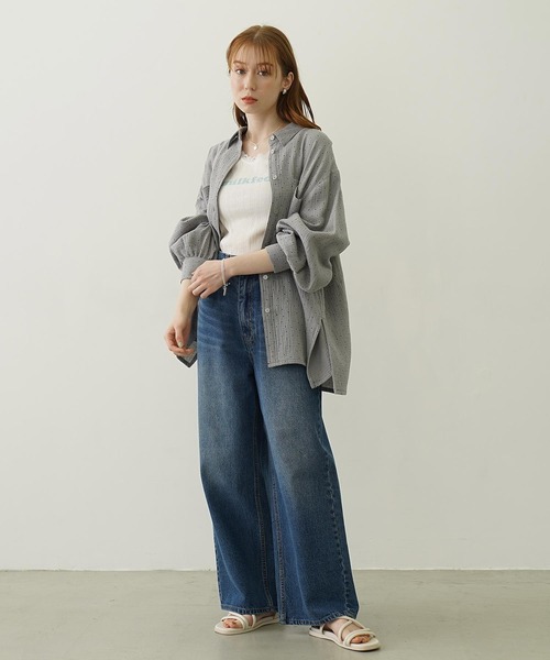 MILKFED.（ミルクフェド）の「SOLID GAUZE SHIRT（シャツ/ブラウス・レディース・ホワイト/オレンジ/グレー・ONE SIZE）」の22枚目の写真
