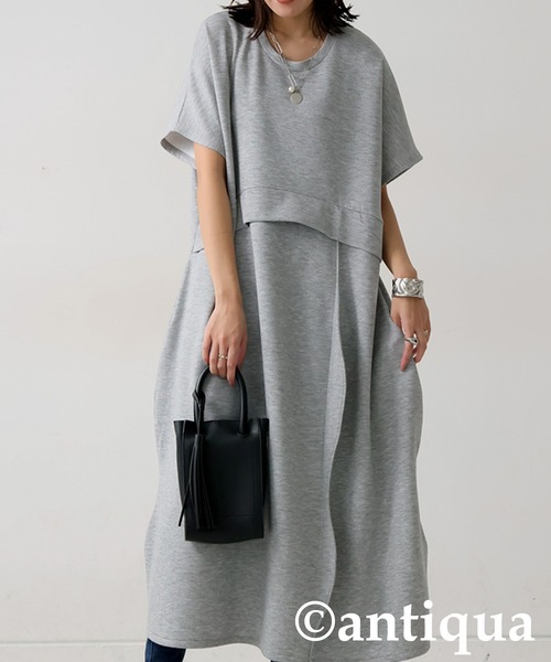 antiqua(アンティカ)の「ポンチワンピース(ワンピース・レディース・グレー/ブラック・ONE SIZE)」の8枚目の写真