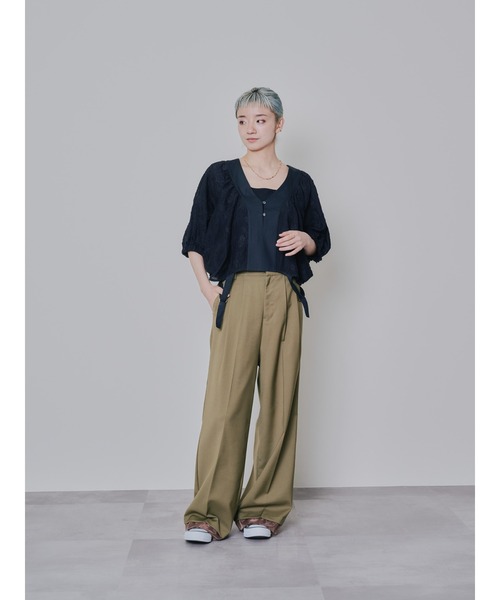 DOLLUPOOPS（ドールアップウップス）の「ペイズリージャガードブラウス（シャツ/ブラウス・レディース・ブラック/カーキ・38）」の8枚目の写真