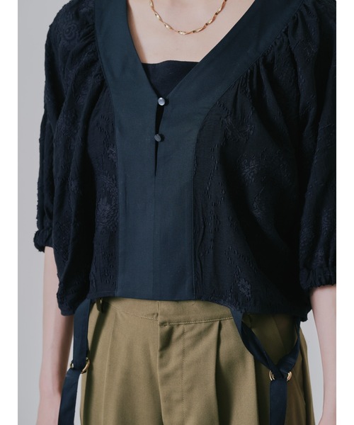 DOLLUPOOPS（ドールアップウップス）の「ペイズリージャガードブラウス（シャツ/ブラウス・レディース・ブラック/カーキ・38）」の13枚目の写真