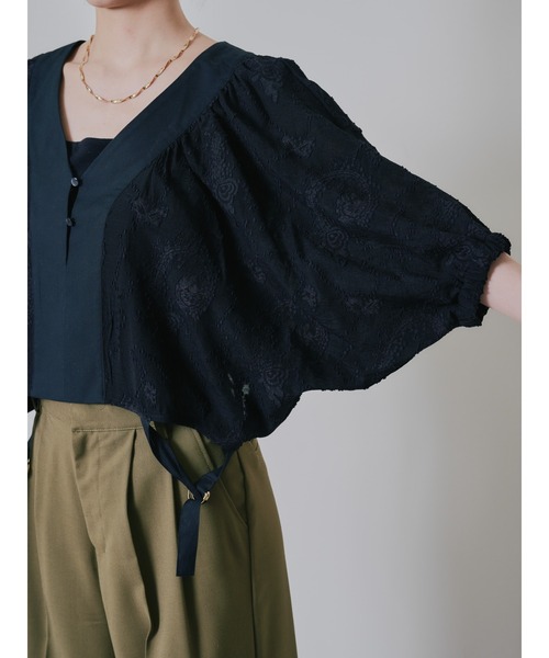 DOLLUPOOPS（ドールアップウップス）の「ペイズリージャガードブラウス（シャツ/ブラウス・レディース・ブラック/カーキ・38）」の16枚目の写真