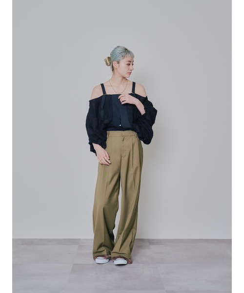 DOLLUPOOPS（ドールアップウップス）の「ペイズリージャガードブラウス（シャツ/ブラウス・レディース・ブラック/カーキ・38）」の22枚目の写真