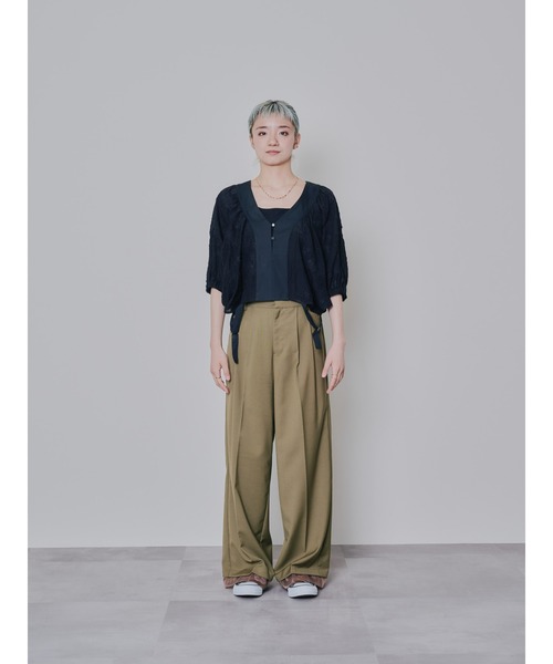 DOLLUPOOPS（ドールアップウップス）の「ペイズリージャガードブラウス（シャツ/ブラウス・レディース・ブラック/カーキ・38）」の4枚目の写真