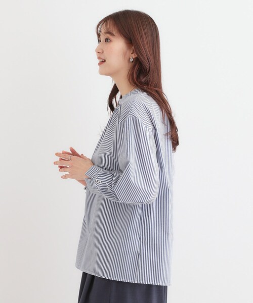 DRESKIP（ドレスキップ）の「【洗える】洗濯後しわになにりくい お袖タックブラウス（シャツ/ブラウス・レディース・パープル系1/ベージュ系9/サックスブルー系5/イエロー系その他7/グリーン系3/ネイビー系2・01/02/03/04）」の9枚目の写真