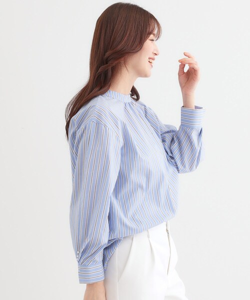 DRESKIP（ドレスキップ）の「【洗える】洗濯後しわになにりくい お袖タックブラウス（シャツ/ブラウス・レディース・パープル系1/ベージュ系9/サックスブルー系5/イエロー系その他7/グリーン系3/ネイビー系2・01/02/03/04）」の17枚目の写真