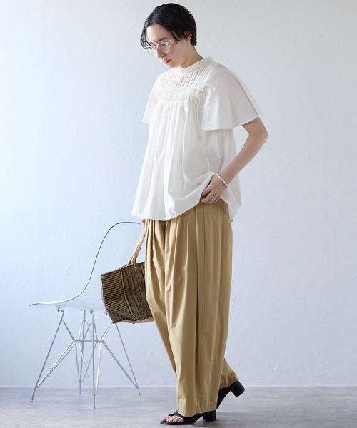 SOTT(ソット)の「India cambric pintuck blouse インドキャンブリックピンタックブラウス(シャツ/ブラウス・レディース・オフホワイト/ブラック/ライトグリーン・FREE)」の10枚目の写真