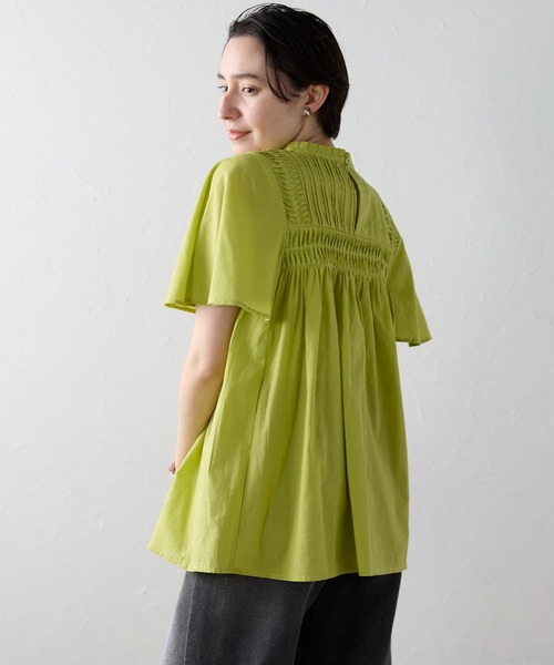 SOTT(ソット)の「India cambric pintuck blouse インドキャンブリックピンタックブラウス(シャツ/ブラウス・レディース・オフホワイト/ブラック/ライトグリーン・FREE)」の21枚目の写真