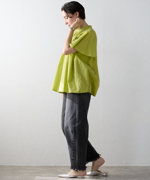 SOTT(ソット)の「India cambric pintuck blouse インドキャンブリックピンタックブラウス(シャツ/ブラウス・レディース・オフホワイト/ブラック/ライトグリーン・FREE)」の6枚目の写真