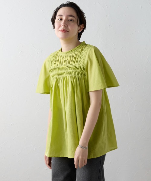 SOTT(ソット)の「India cambric pintuck blouse インドキャンブリックピンタックブラウス(シャツ/ブラウス・レディース・オフホワイト/ブラック/ライトグリーン・FREE)」の20枚目の写真