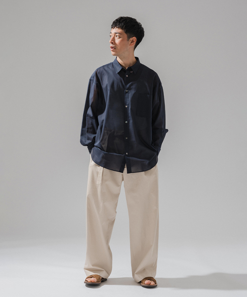 EDIFICE(エディフィス)の「E. ボイルコットン シアーシャツ(シャツ/ブラウス・メンズ・イエロー/ネイビー/グリーン/ホワイト・LARGE/MEDIUM/SMALL)」の9枚目の写真