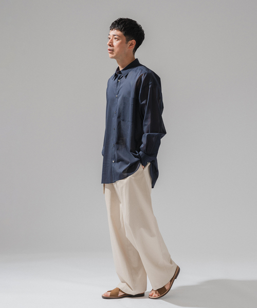 EDIFICE(エディフィス)の「E. ボイルコットン シアーシャツ(シャツ/ブラウス・メンズ・イエロー/ネイビー/グリーン/ホワイト・LARGE/MEDIUM/SMALL)」の10枚目の写真