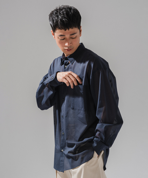 EDIFICE(エディフィス)の「E. ボイルコットン シアーシャツ(シャツ/ブラウス・メンズ・イエロー/ネイビー/グリーン/ホワイト・LARGE/MEDIUM/SMALL)」の14枚目の写真