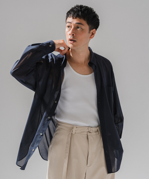 EDIFICE(エディフィス)の「E. ボイルコットン シアーシャツ(シャツ/ブラウス・メンズ・イエロー/ネイビー/グリーン/ホワイト・LARGE/MEDIUM/SMALL)」の18枚目の写真