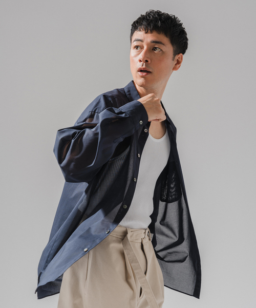 EDIFICE(エディフィス)の「E. ボイルコットン シアーシャツ(シャツ/ブラウス・メンズ・イエロー/ネイビー/グリーン/ホワイト・LARGE/MEDIUM/SMALL)」の19枚目の写真