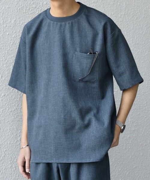 SHIPS any(シップス エニィ)の「SHIPS any:〈洗濯機可能〉ラウンド フェイク レイヤード Tシャツ(セットアップ対応) 25SS◇(Tシャツ/カットソー・メンズ・ダークグレー/ネイビー/ブラウン/オリーブ/ブルー・SMALL/MEDIUM/LARGE)」の5枚目の写真