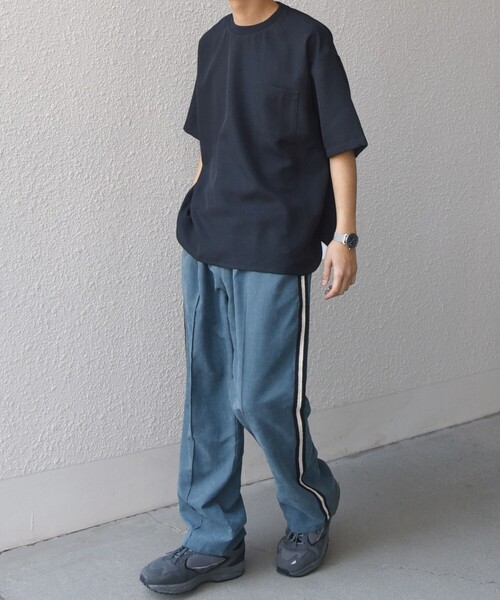 SHIPS any(シップス エニィ)の「SHIPS any:〈洗濯機可能〉ラウンド フェイク レイヤード Tシャツ(セットアップ対応) 25SS◇(Tシャツ/カットソー・メンズ・ダークグレー/ネイビー/ブラウン/オリーブ/ブルー・SMALL/MEDIUM/LARGE)」の6枚目の写真