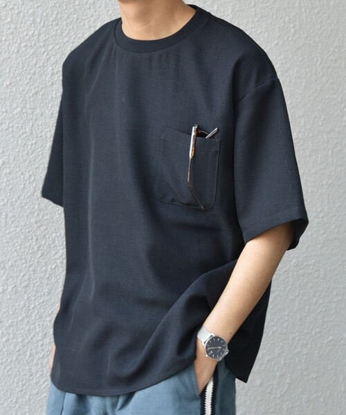 SHIPS any(シップス エニィ)の「SHIPS any:〈洗濯機可能〉ラウンド フェイク レイヤード Tシャツ(セットアップ対応) 25SS◇(Tシャツ/カットソー・メンズ・ダークグレー/ネイビー/ブラウン/オリーブ/ブルー・SMALL/MEDIUM/LARGE)」の9枚目の写真