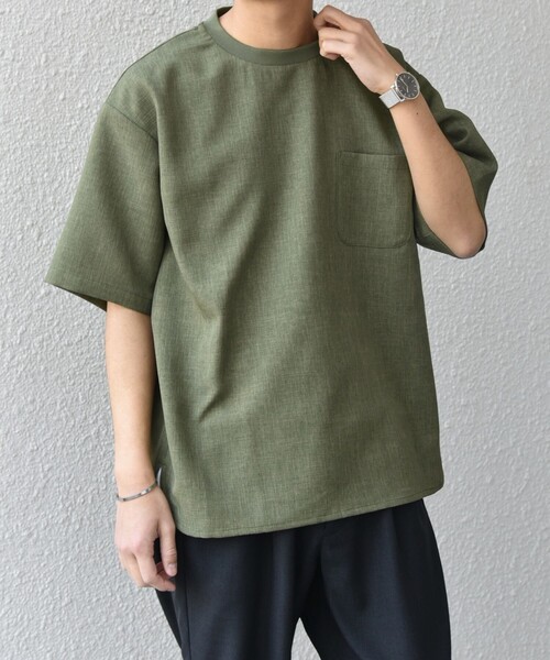 SHIPS any(シップス エニィ)の「SHIPS any:〈洗濯機可能〉ラウンド フェイク レイヤード Tシャツ(セットアップ対応) 25SS◇(Tシャツ/カットソー・メンズ・ダークグレー/ネイビー/ブラウン/オリーブ/ブルー・SMALL/MEDIUM/LARGE)」の18枚目の写真