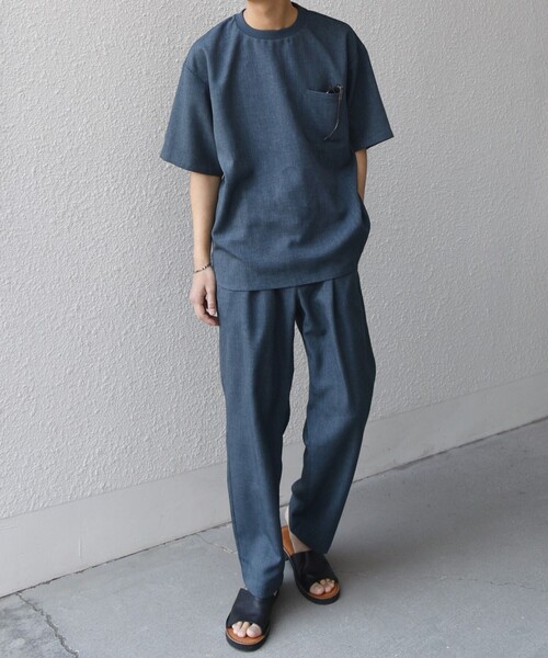 SHIPS any(シップス エニィ)の「SHIPS any:〈洗濯機可能〉ラウンド フェイク レイヤード Tシャツ(セットアップ対応) 25SS◇(Tシャツ/カットソー・メンズ・ダークグレー/ネイビー/ブラウン/オリーブ/ブルー・SMALL/MEDIUM/LARGE)」の21枚目の写真