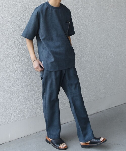 SHIPS any(シップス エニィ)の「SHIPS any:〈洗濯機可能〉ラウンド フェイク レイヤード Tシャツ(セットアップ対応) 25SS◇(Tシャツ/カットソー・メンズ・ダークグレー/ネイビー/ブラウン/オリーブ/ブルー・SMALL/MEDIUM/LARGE)」の22枚目の写真