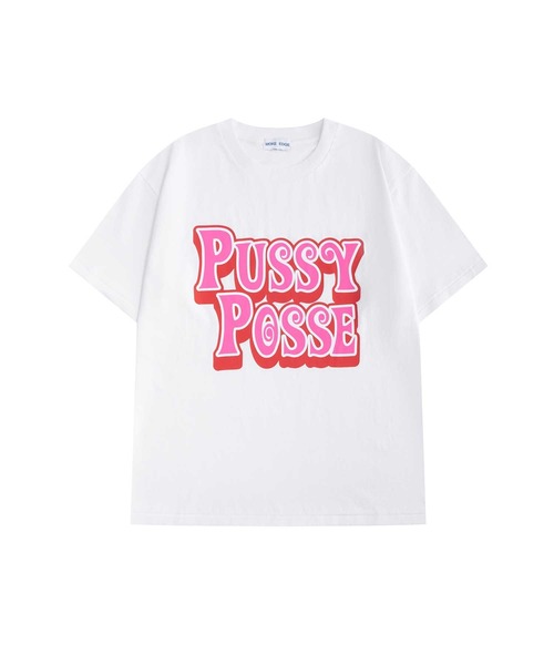 WOKE EDGE(ウォークエッジ)の「ティーシャツ|Pussy Posse Tee|WOKE EDGE(Tシャツ/カットソー・メンズ・ホワイト・L/M/XL/S)」の1枚目の写真