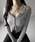 me+em selecti~[ZNgj́uy Q_Zbg zC[h[XVA[uJbg\[J[fBK ^ layered lace sheer rib cut and sew cardiganiATujvbO[