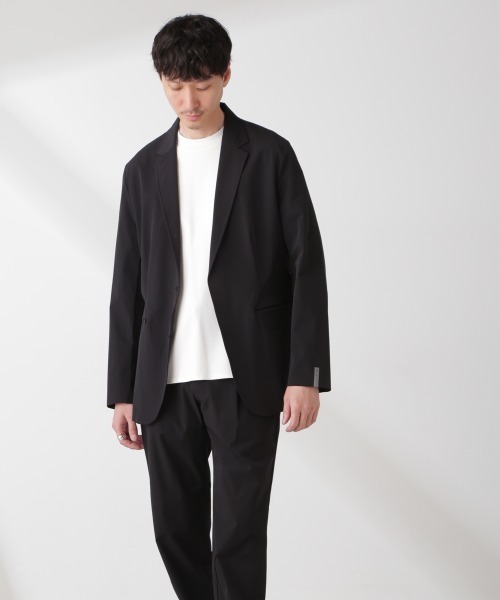 NANO universe（ナノユニバース）の「｢EVERLAST｣ テクニカルナイロンジャケット（セットアップ可）（テーラードジャケット・メンズ・ブラック/チャコール・S/M/L）」の4枚目の写真