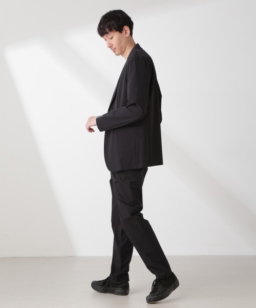 NANO universe（ナノユニバース）の「｢EVERLAST｣ テクニカルナイロンジャケット（セットアップ可）（テーラードジャケット・メンズ・ブラック/チャコール・S/M/L）」の8枚目の写真