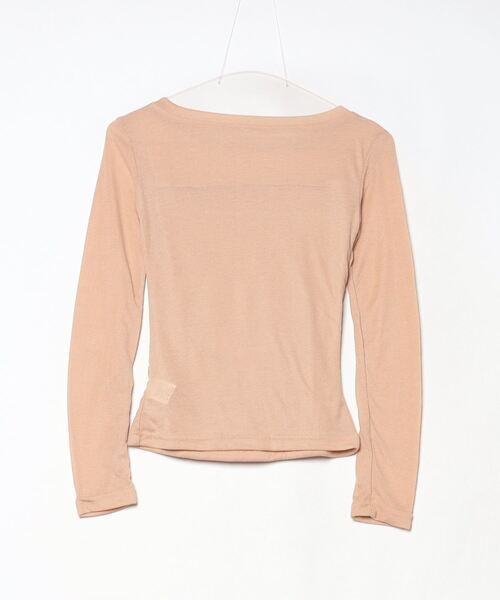 Per sist ence(パーシエンス)の「シースルードレープカットソー(Tシャツ/カットソー・レディース・グレイッシュベージュ/ベージュ/ホワイト・MEDIUM/LARGE/SMALL)」の4枚目の写真