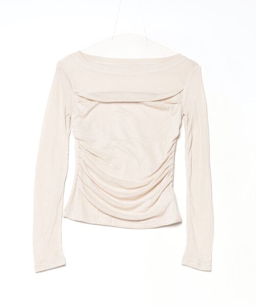 Per sist ence(パーシエンス)の「シースルードレープカットソー(Tシャツ/カットソー・レディース・グレイッシュベージュ/ベージュ/ホワイト・MEDIUM/LARGE/SMALL)」の17枚目の写真