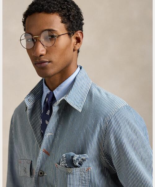 POLO RALPH LAUREN（ポロ ラルフ ローレン）の「インディゴ ヒッコリーストライプ ユーティリティ ジャケット（その他アウター・メンズ・ブルー・L/M/S/XL/XXL）」の7枚目の写真