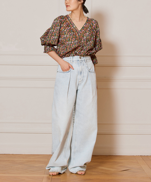 セール】IENA LA BOUCLE LIBERTY プリントブラウス（シャツ