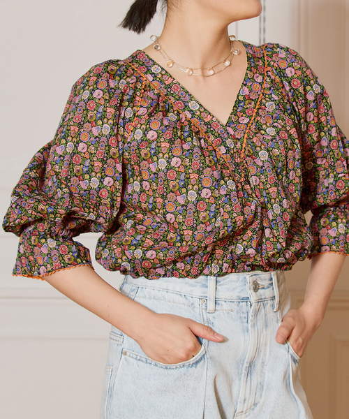 IENA LA BOUCLE - IENA LA BOUCLE カットジャガード ラッフルブラウス IENA LA BOUCLE カットジャガード ラッフルブラウス