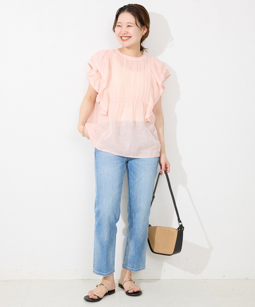 SLOBE IENA(スローブイエナ)の「《追加》ラミーフリルピンタックブラウス(シャツ/ブラウス・レディース・ブラック/ホワイト/ピンク・FREE)」の14枚目の写真