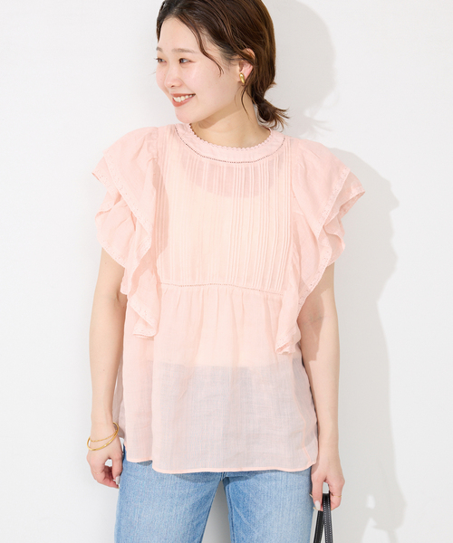 SLOBE IENA(スローブイエナ)の「《追加》ラミーフリルピンタックブラウス(シャツ/ブラウス・レディース・ブラック/ホワイト/ピンク・FREE)」の17枚目の写真