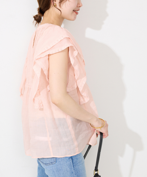 SLOBE IENA(スローブイエナ)の「《追加》ラミーフリルピンタックブラウス(シャツ/ブラウス・レディース・ブラック/ホワイト/ピンク・FREE)」の19枚目の写真