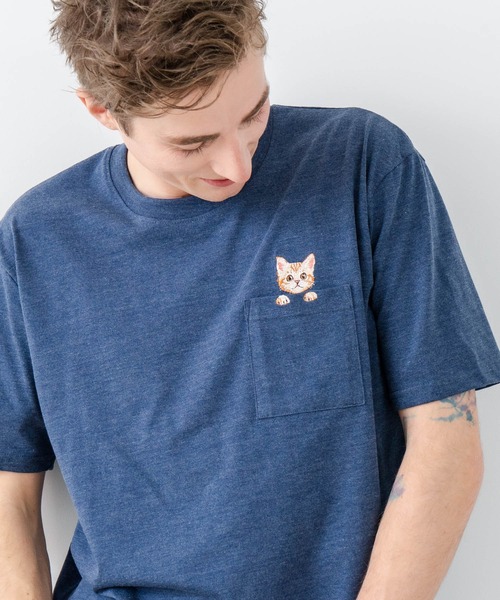 JEANS MATE(ジーンズメイト)の「【汗染みの目立ちにくいTシャツ ZEROSTAIN/ゼロステイン】胸ポケット 刺繍Tシャツ 防汚 UVカット アニマル おじさん ビール アメ車(Tシャツ/カットソー・メンズ・ホワイト系その他3/ホワイト系その他2/ブラック系その他2/ベージュ系その他3/ブルー系その他/ベージュ系その他・MEDIUM/X-LARGE/LARGE)」の6枚目の写真