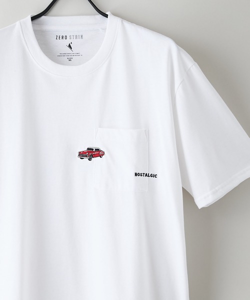 JEANS MATE(ジーンズメイト)の「【汗染みの目立ちにくいTシャツ ZEROSTAIN/ゼロステイン】胸ポケット 刺繍Tシャツ 防汚 UVカット アニマル おじさん ビール アメ車(Tシャツ/カットソー・メンズ・ホワイト系その他3/ホワイト系その他2/ブラック系その他2/ベージュ系その他3/ブルー系その他/ベージュ系その他・MEDIUM/X-LARGE/LARGE)」の21枚目の写真