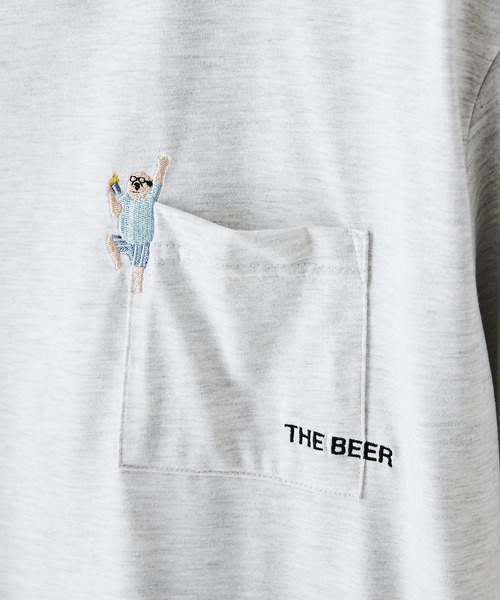 JEANS MATE(ジーンズメイト)の「【汗染みの目立ちにくいTシャツ ZEROSTAIN/ゼロステイン】胸ポケット 刺繍Tシャツ 防汚 UVカット アニマル おじさん ビール アメ車(Tシャツ/カットソー・メンズ・ホワイト系その他3/ホワイト系その他2/ブラック系その他2/ベージュ系その他3/ブルー系その他/ベージュ系その他・MEDIUM/X-LARGE/LARGE)」の8枚目の写真