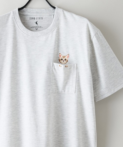 JEANS MATE(ジーンズメイト)の「【汗染みの目立ちにくいTシャツ ZEROSTAIN/ゼロステイン】胸ポケット 刺繍Tシャツ 防汚 UVカット アニマル おじさん ビール アメ車(Tシャツ/カットソー・メンズ・ホワイト系その他3/ホワイト系その他2/ブラック系その他2/ベージュ系その他3/ブルー系その他/ベージュ系その他・MEDIUM/X-LARGE/LARGE)」の12枚目の写真