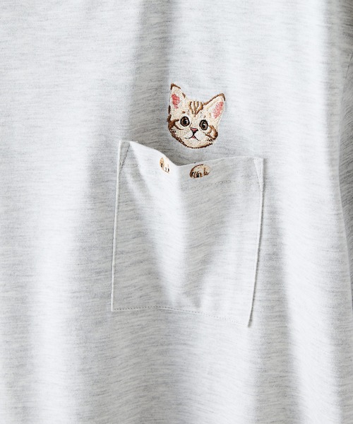 JEANS MATE(ジーンズメイト)の「【汗染みの目立ちにくいTシャツ ZEROSTAIN/ゼロステイン】胸ポケット 刺繍Tシャツ 防汚 UVカット アニマル おじさん ビール アメ車(Tシャツ/カットソー・メンズ・ホワイト系その他3/ホワイト系その他2/ブラック系その他2/ベージュ系その他3/ブルー系その他/ベージュ系その他・MEDIUM/X-LARGE/LARGE)」の13枚目の写真