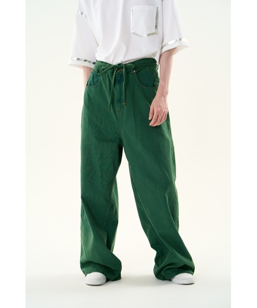 DISCOVERED(ディスカバード)の「COLOR DYE DENIM PANTS(デニムパンツ・メンズ・グリーン・LARGE/SMALL)」の2枚目の写真