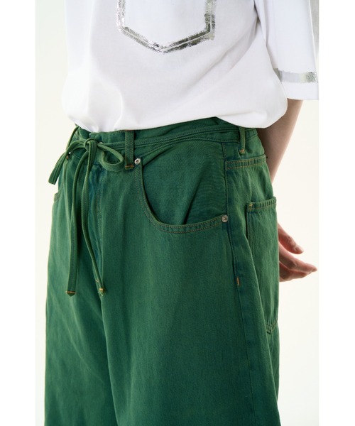 DISCOVERED(ディスカバード)の「COLOR DYE DENIM PANTS(デニムパンツ・メンズ・グリーン・LARGE/SMALL)」の4枚目の写真