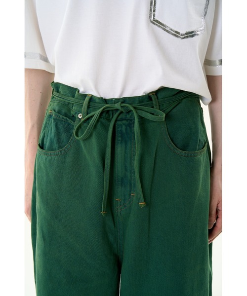 DISCOVERED(ディスカバード)の「COLOR DYE DENIM PANTS(デニムパンツ・メンズ・グリーン・LARGE/SMALL)」の5枚目の写真