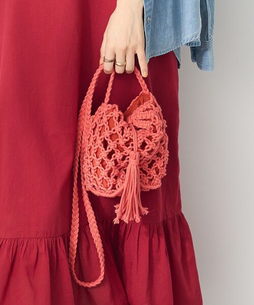 CRAFT STANDARD BOUTIQUE(クラフトスタンダードブティック)の「別注/maison vert マクラメ手編みショルダーバッグ(ショルダーバッグ・レディース・ブルーグリーン/ナチュラル/レッド・FREE)」の17枚目の写真