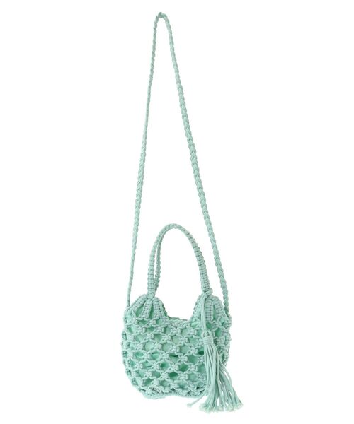 CRAFT STANDARD BOUTIQUE(クラフトスタンダードブティック)の「別注/maison vert マクラメ手編みショルダーバッグ(ショルダーバッグ・レディース・ブルーグリーン/ナチュラル/レッド・FREE)」の4枚目の写真