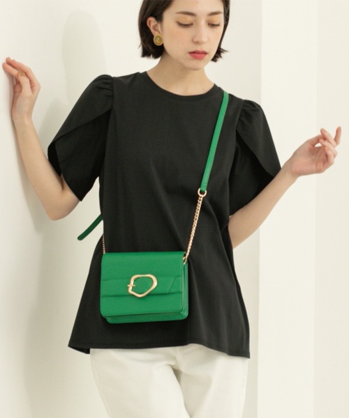 OPAQUE.CLIP(オペークドットクリップ)の「チューリップスリーブドッキングカットソー【洗濯機洗い可/接触冷感】(Tシャツ/カットソー・レディース・ブルー系その他/ホワイト/ブラック・36/38/40/42)」の7枚目の写真