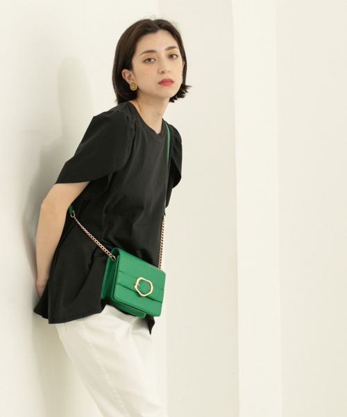 OPAQUE.CLIP(オペークドットクリップ)の「チューリップスリーブドッキングカットソー【洗濯機洗い可/接触冷感】(Tシャツ/カットソー・レディース・ブルー系その他/ホワイト/ブラック・36/38/40/42)」の8枚目の写真