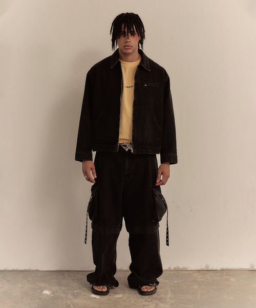 LIBERE（リベーレ）の「LIBERE リベーレ / WORK JACKET ワイドシルエットデニムワークジャケット / 251109（カバーオール・メンズ・ブラック・LARGE/MEDIUM/SMALL）」の5枚目の写真