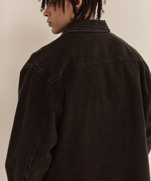 LIBERE（リベーレ）の「LIBERE リベーレ / WORK JACKET ワイドシルエットデニムワークジャケット / 251109（カバーオール・メンズ・ブラック・LARGE/MEDIUM/SMALL）」の18枚目の写真